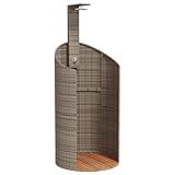 Vopese Garten Dusche Poly Rattan Outdoor Duschstation Grau 100x100x241,5 cm - Freiluftbrause für...