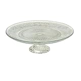 Tortenplatte Servierplatte Etagere Relief D25cm Glas klar Stückpreis