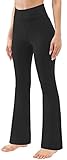 Persit Yogahose Damen Jazzpants, High Waist Freizeithose Sporthose Schlaghose Schwarz - M