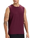 Ärmelloses Trainingsshirt für Herren, Sport-Tanktop, schnelltrocknend, athletisch, bordeaux, L
