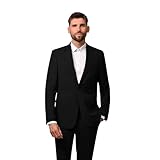 Hirschthal Business Anzugsakko Herren 2-Knopf Sakko Regular Fit - mit Kleidersack - Sakko Schwarz 66