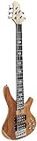 ELEKTROBASS 5-SAITER - NATUR MATT FINISH - SICHTBARE HOLZMASERUNG - E-BASS MIT MASSIVHOLZKÖRPER -...