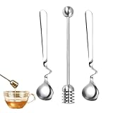 FortuneGlobe Honiglöffel, Marmeladenlöffel, Edelstahl, 3 Stück, Rührstab aus Edelstahl für...