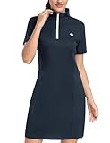 MoFiz Damen Kleider Sommer sportkleid Polo Kleid golfkleid Baumwolle tenniskleid mit Reißverschluss...