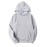 KOG Hoodie für Damen Baumwolle Kapuzenpullover Einfarbige Hooded Sweatshirt Warm Oberteil Hoodies...
