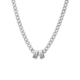 Amsgedhie Personalisierte Herren Kette mit Eingravierten Namen Edelstahlkette in Silber, Schwarz,...