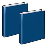 VELOFLEX A115105 - Ringbuch Basic, DIN A5, 2 Stück, blau, Füllhöhe 25 mm, Ringordner mit 2...