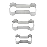 Backen DIY Kuchen Schneiden Edelstahl Hundeknochen 3 Stück Cookie Pfannkuchen Form Hase (Silver,...