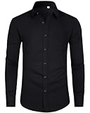 J.VER Hemd Herren Modern Bügelleichtes Langarmshirt Wrinkle Free Formal Oberhemd Dehnbar Herren...