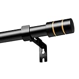 VIOREMOS Gardinenstange Edelstahl Schwarz, Ausziehbar Vorhangstange 67–183 cm (25 mm Durchmesser)...