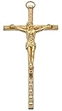 Motivationsgeschenke Kruzifix mit Jesus Corpus | INRI Kreuz aus Metall - 11cm | goldfarben,...