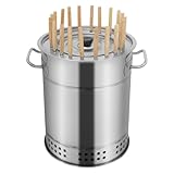 Yidubid Rauchfreier Barbecue Holzkohlegrill Mit 20 Spießen, Edelstahl BBQ Grill Mesh Barrel Mit...