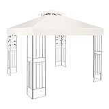 Ersatzdach Pavillon 3x3m Wasserdicht stabil Winterfest 160g/m² Beige,Doppeldach Gartenpavillon...