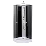 Aloni Dusche Komplettdusche Duschkabine 90x90 - Fertigdusche mit Duschwanne, Regendusche Duschkopf,...