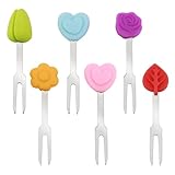 Obstgabeln aus Edelstahl，Mini Wiederverwendbare Zahnstocher Dekoration Delstahl Piekser Mit...