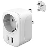 Reisestecker Adapter England Deutschland Stecker - Reiseadapter Typ G Steckdose UK Auf DE EU mit USB...