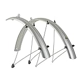 AUTHOR Radschutz Satz 26 Zoll Fahrrad Schutzblech Set Kunststoff Silber 60mm