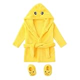 Bademantel Baby Jungen Mädchen Flanell Schlafanzug Hoodie Nachtwäsche Und Schuhe Outfits Fleece...