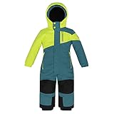 Killtec Kinder Skioverall 38469-841 wasserdicht 10.000 mm Wassersäule - sturmblau/grün - Größe...