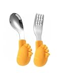 WEKADRIN Löffel und Gabel für Kleinkinder Leichtes Bruchsicheres Esslernbesteck mit Kurzem Griff...