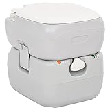 Xichuzi Camping-Toilette Tragbar Grau und Weiß 22+12 L HDPE Campingtoilette, Campingklo, Mobile...