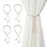 DmDoyy Blumen Vorhang Raffhalter, 4 Stück Verstellbare Vorhang Raffhalter, Elegante Baumwolle...