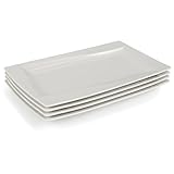 Festa Italia Servierplatte Porzellan 4-er Set - 18,5x12 cm - 4 Stück - Rechteckige Teller Groß -...