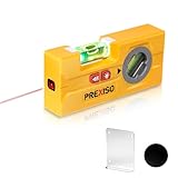 PREXISO 2-in-1 Laser-Wasserwaage, Torpedo-Wasserwaage mit LED-Licht, Magnet und 10 m Laser,...