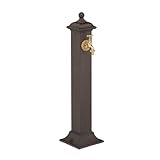 Relaxdays Standbrunnen Antik, mit Wasserhahn, HBT 71x17x21cm, Wasserzapfsäule Garten, Terrasse,...