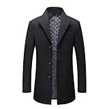 KUDORO Herren Wintermantel Kurzmantel Wollmantel Stehkragen Herren Mantel Warm Kurz Slim Fit...