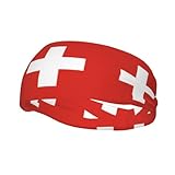 Schweißband mit Schweizer Flagge, feuchtigkeitsableitend, für Laufen, Radfahren, Fußball, Yoga,...