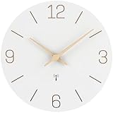 Warminn Funkuhr MDF Holz Wanduhr Ohne TickgeräUsche Lautlos 30cm Quarz Batterie Groß Einfach zu...