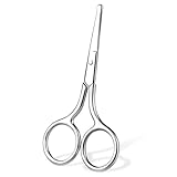 Nasenhaarschere mit Runder Spitze Bartschere Augenbrauenschere Edelstahl Abgerundeter Nasenhaar...