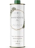 Mariendistelöl 500ml, kaltgepresst von Nordic Pure - Reich an Vitamin E & ungesättigten...