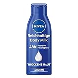 NIVEA Reichhaltige Body Milk (400 ml), intensiv pflegende Körpercreme mit Mandelöl natürlichen...