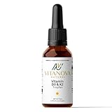 VITANOVA Vitamin K2 + D3 Tropfen hochdosiert & natürlich, 1700 Tropfen, Immunabwehr...