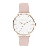 Tamaris Damenuhr mit Lederband – Runde Schlichte Armbanduhr für Damen 36 mm - Armbanduhr in...