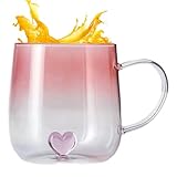 Kaffeetassen aus – einschichtige Tasse mit Farbverlauf | Herzförmiger Pärchenbecher mit –...