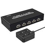 Joselin 4K 60Hz -Kompatibler USB-KVM-Umschalter Selector 4 in 1 Out für 4 Stück Gemeinsam Nutzen...