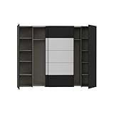Forte NARAGO Kleiderschrank 270, 4-türiger Dreh-/Schwebetürenschrank mit Einlegeböden und...