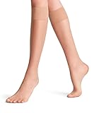 FALKE Damen Kniestrümpfe Shelina 12 DEN W KH Ultra-Transparent einfarbig 1 Paar, Gelb (Sun 4299),...