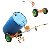 HTDRE Ölfass-Sackkarre mit 450 kg Tragkraft – Schwerlast-Transportwagen mit festen Rädern für...