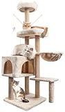 Kratzbaum, Katzenbaum Stabil Katzenkratzbaum, 145 cm Aktivitätskratzbäum mit Kratzsäule,...