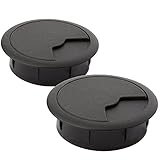 LouMaxx Kabeldurchführung Schreibtisch schwarz – 2er Set Kabeldurchlass 60mm Ø - Tisch Kabel...