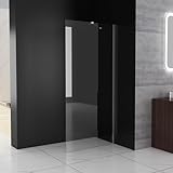 MIQU Duschwand für Dusche 70 x 195 cm Duschscheibe, 6 mm Dickes ESG NANO Klares Glas Seitenwand mit...