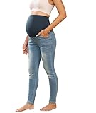 Maacie Schwangerschaftshose Skinny Umstandshosen Stilvoll Umstandshose mit Hohe Taille Slim Jeans...