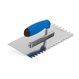 Mivos Zahnglättekelle 8x8 mm - Edelstahl Gezahnt Glättekelle 270 x 130 mm - Zahnkelle mit...