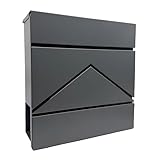 Relaxdays Briefkasten mit Zeitungsfach, HBT: 37 x 37 x 11 cm, DIN C4, wetterfest, 4 Schlüssel,...