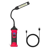 LED Arbeitsleuchte, Werkstattlampe mit Magnetfuß und Schwanenhals, Wiederaufladbare, Werkstatt...