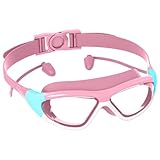 Furtryvl Kinder-Schwimmbrille, mit Ohrstöpseln, rutschfest, UV-beständig, beschlagfrei,...